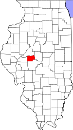 Map of Illinois showing Menard County - Click on map for a greater detail.