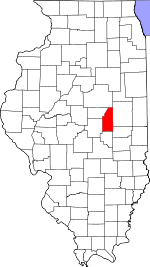 Map of Illinois showing Piatt County - Click on map for a greater detail.