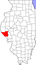 Map of Illinois showing Pike County - Click on map for a greater detail.