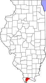 Map of Illinois showing Pulaski County - Click on map for a greater detail.