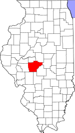 Map of Illinois showing Sangamon County - Click on map for a greater detail.