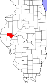 Map of Illinois showing Schuyler County - Click on map for a greater detail.