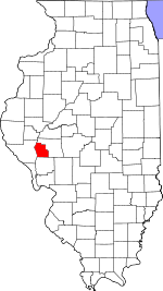Map of Illinois showing Scott County - Click on map for a greater detail.