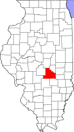 Map of Illinois showing Shelby County - Click on map for a greater detail.