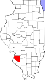 Map of Illinois showing St. Clair County - Click on map for a greater detail.