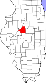 Map of Illinois showing Tazewell County - Click on map for a greater detail.