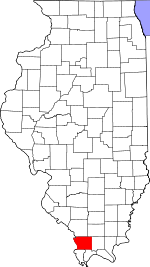 Map of Illinois showing Union County - Click on map for a greater detail.