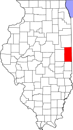 Map of Illinois showing Vermilion County - Click on map for a greater detail.