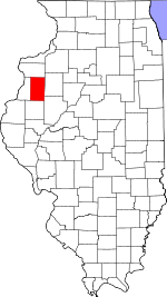 Map of Illinois showing Warren County - Click on map for a greater detail.