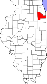 Map of Illinois showing Will County - Click on map for a greater detail.