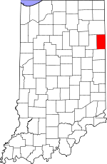 Map of Indiana showing Adams County - Click on map for a greater detail.