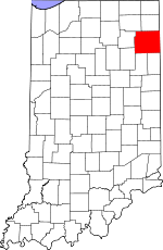 Map of Indiana showing Allen County - Click on map for a greater detail.