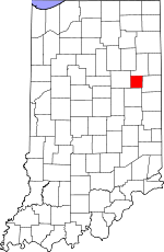 Map of Indiana showing Blackford County - Click on map for a greater detail.