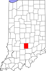 Map of Indiana showing Brown County - Click on map for a greater detail.