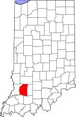 Map of Indiana showing Daviess County - Click on map for a greater detail.