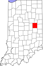 Map of Indiana showing Delaware County - Click on map for a greater detail.