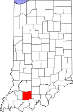 Map of Indiana showing Dubois County - Click on map for a greater detail.