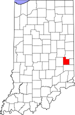 Map of Indiana showing Fayette County - Click on map for a greater detail.