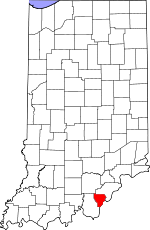 Map of Indiana showing Floyd County - Click on map for a greater detail.