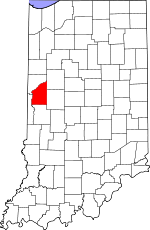 Map of Indiana showing Fountain County - Click on map for a greater detail.