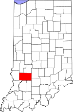 Map of Indiana showing Greene County - Click on map for a greater detail.