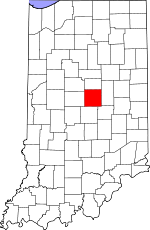 Map of Indiana showing Hamilton County - Click on map for a greater detail.