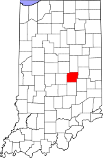 Map of Indiana showing Hancock County - Click on map for a greater detail.