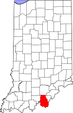 Map of Indiana showing Harrison County - Click on map for a greater detail.