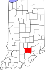 Map of Indiana showing Jackson County - Click on map for a greater detail.