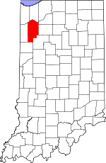 Map of Indiana showing Jasper County - Click on map for a greater detail.