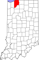 Map of Indiana showing La Porte County - Click on map for a greater detail.