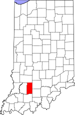 Map of Indiana showing Martin County - Click on map for a greater detail.
