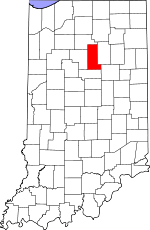 Map of Indiana showing Miami County - Click on map for a greater detail.