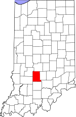 Map of Indiana showing Monroe County - Click on map for a greater detail.