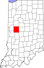 Map of Indiana showing Montgomery County - Click on map for a greater detail.
