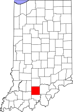 Map of Indiana showing Orange County - Click on map for a greater detail.
