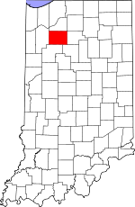 Map of Indiana showing Pulaski County - Click on map for a greater detail.