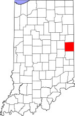 Map of Indiana showing Randolph County - Click on map for a greater detail.