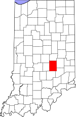 Map of Indiana showing Shelby County - Click on map for a greater detail.