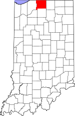 Map of Indiana showing St. Joseph County - Click on map for a greater detail.