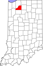 Map of Indiana showing Starke County - Click on map for a greater detail.