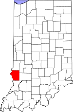 Map of Indiana showing Sullivan County - Click on map for a greater detail.