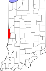 Map of Indiana showing Vermillion County - Click on map for a greater detail.