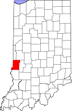Map of Indiana showing Vigo County - Click on map for a greater detail.