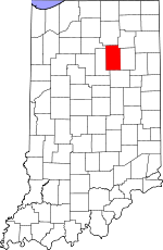 Map of Indiana showing Wabash County - Click on map for a greater detail.