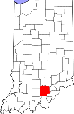 Map of Indiana showing Washington County - Click on map for a greater detail.