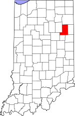 Map of Indiana showing Wells County - Click on map for a greater detail.