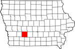 Map of Iowa showing Adair County - Click on map for a greater detail.