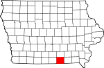 Map of Iowa showing Appanoose County - Click on map for a greater detail.
