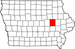Map of Iowa showing Benton County - Click on map for a greater detail.